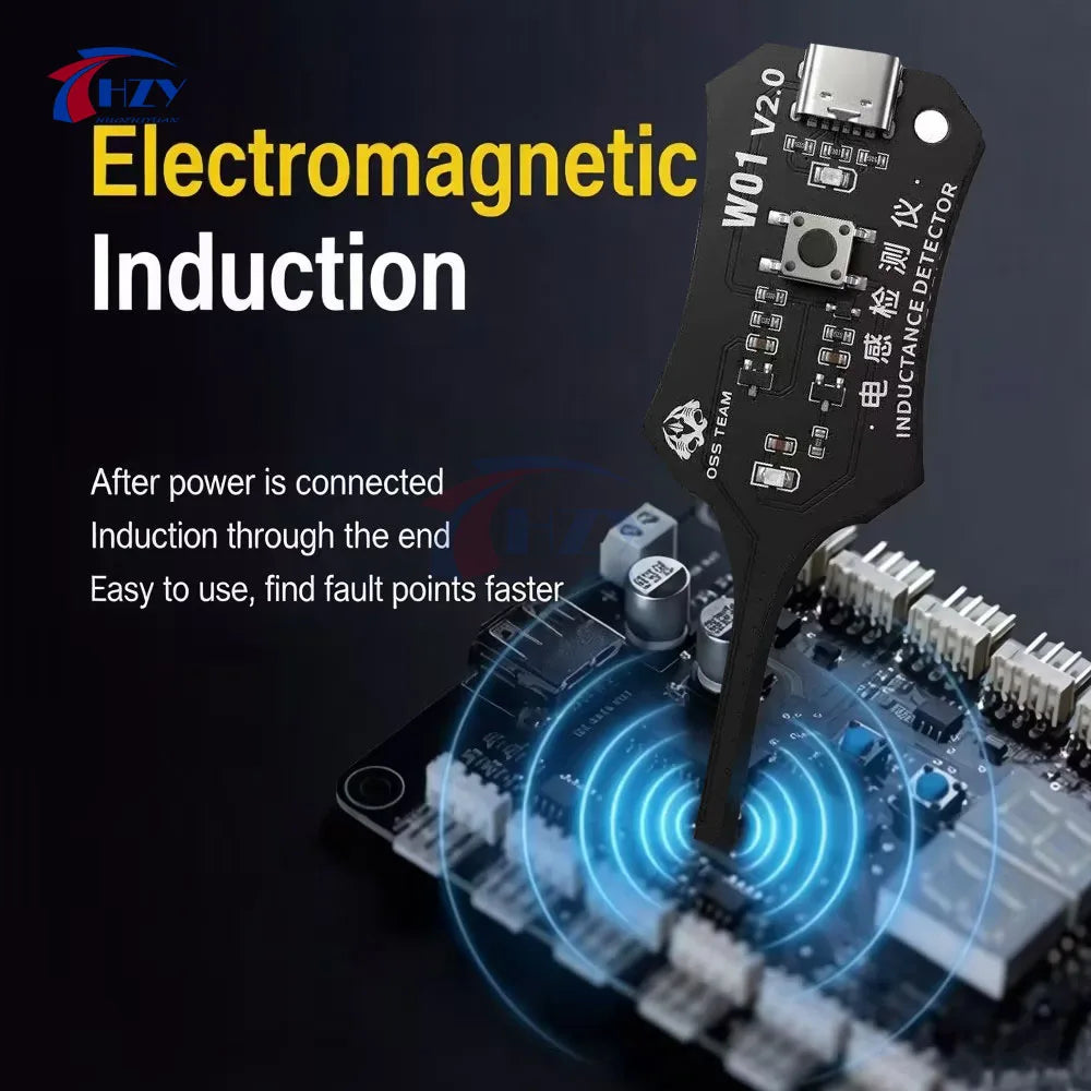 OSS W01 Inductor Detector Tool Motherboard Coil Tester for phone motherboard Repair Electromagnetic Induction Quick Fault Check
