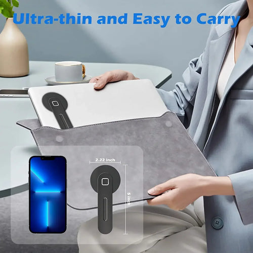 2026 Magnetic Laptop Phone Holder Computer Monitor Side Cell Phone Slim& Foldable For iPhone 14 13 12 Series Case and All Phone