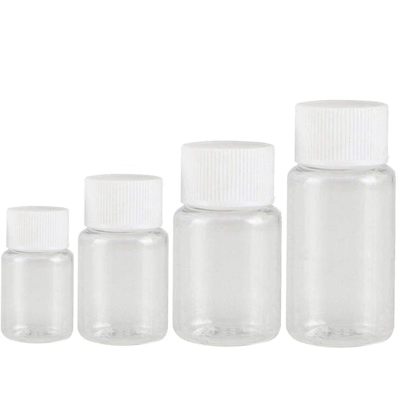 10PCS Portable Refillable Plastic Bottles 30/50/100ml Clear Travel Containers with Screw Lid for Lotion, Cosmetics