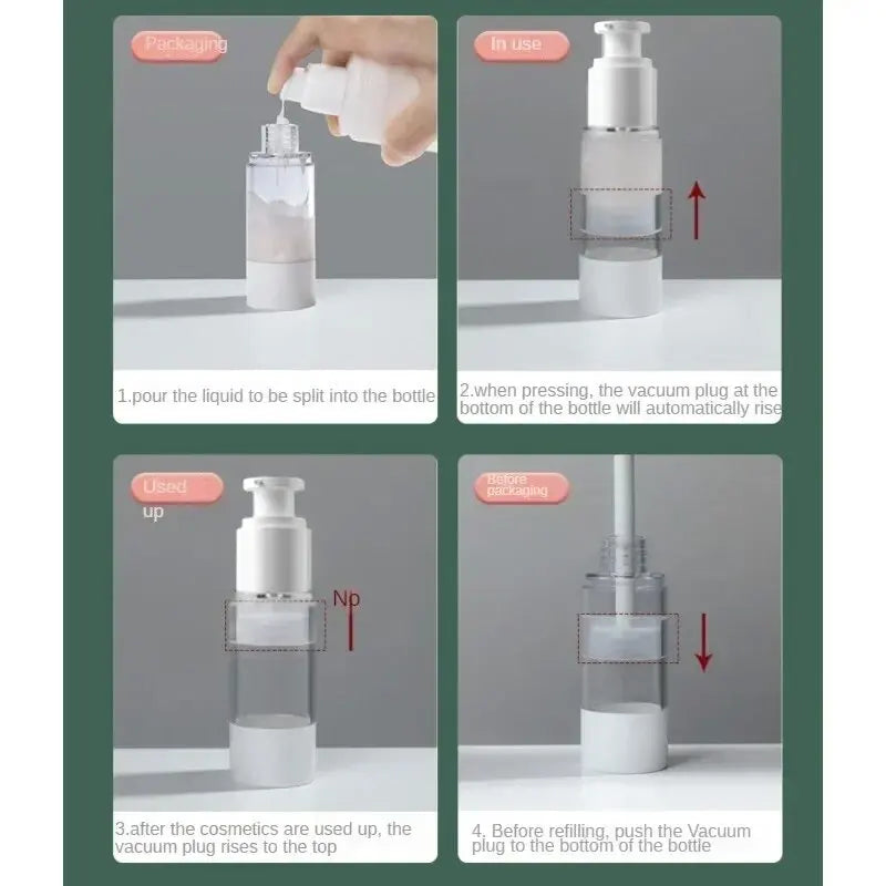 15/30/50/80/100ml Vacuum Sub Bottle Travel Cosmetics Small Empty Bottle Lotion Shower Gel Shampoo Travel Portable Spray Bottle
