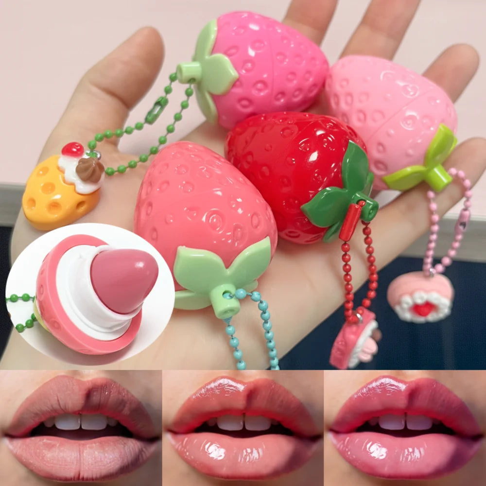 4-Color Random Shiping 1 Strawberry Lip Gloss Lipstick Moisturizing Winter Antifreeze Anti Crack Moisturizing Lasting Lip Balm