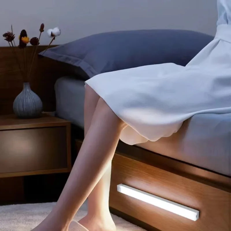 USB Rechargeable Wireless LED Bar Light with Motion Sensor Magnetic Night Light for Kitchen Portable Cordless Cabinet Lamp