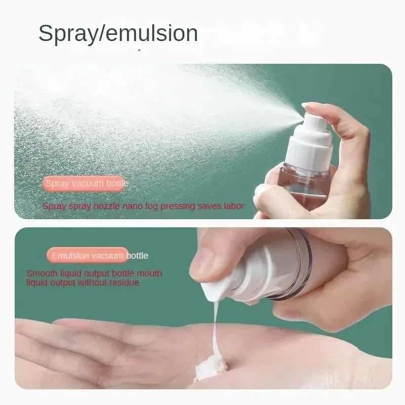 15/30/50/80/100ml Vacuum Sub Bottle Travel Cosmetics Small Empty Bottle Lotion Shower Gel Shampoo Travel Portable Spray Bottle