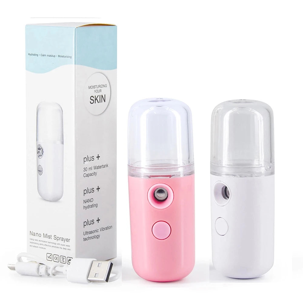 Nano Facial Mister Sprayer Portable Face Nano Mister for Eyelash USB Handy Skin Care Machine for Face Hydrating, Daily Makeup