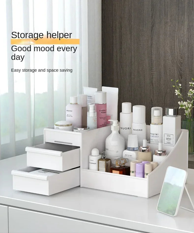 Drawer-type Cosmetics Storage Box Save space Skin Care Products Desktop Dormitory Desk Dressing Table Desktop Stationery Box