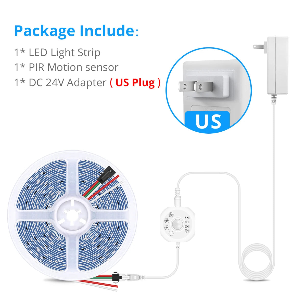 24V LED Strip Motion Sensor Lamp WS2811 Horse Race Chasing LED Light Strip Flowing Water Lighting Tape Room Decor 5M 10M