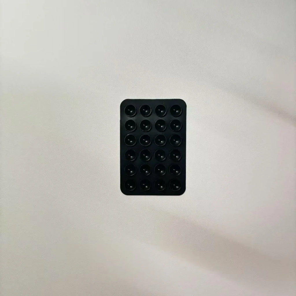 24 Silicone Suction Cups, Black Minimalist Sticker, Anti Slip Phone Case, Portable And Movable Phone Holder, Square Portable