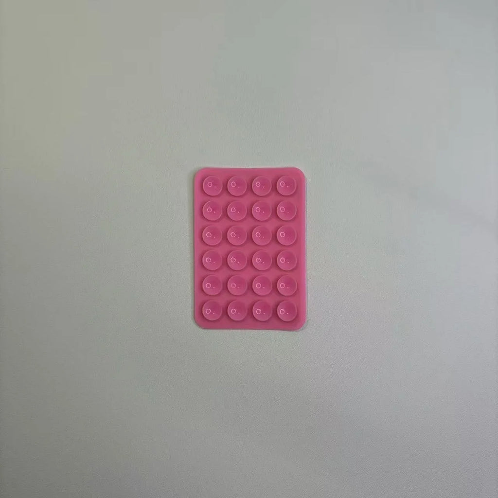 24 Silicone Suction Cups, Black Minimalist Sticker, Anti Slip Phone Case, Portable And Movable Phone Holder, Square Portable