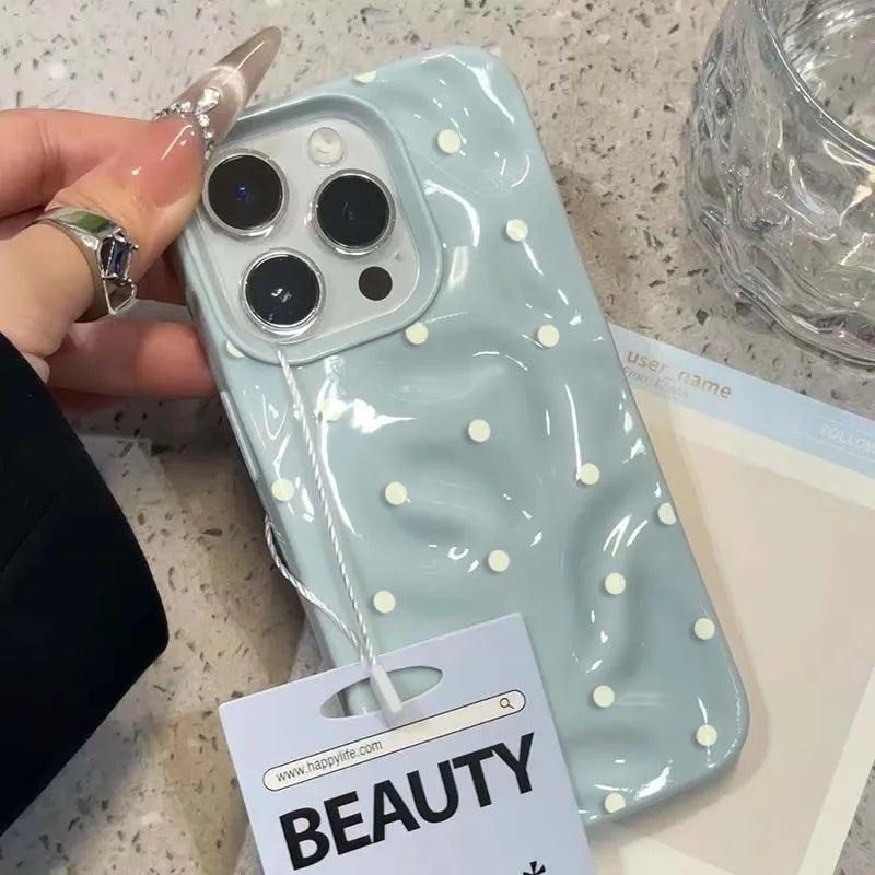 Black Polka Dots Phone Case For IPhone 17 Pro Max 17Air 11 13 12 14 15 16 Plus Simple Cute Shockproof Soft Cover Funda Case