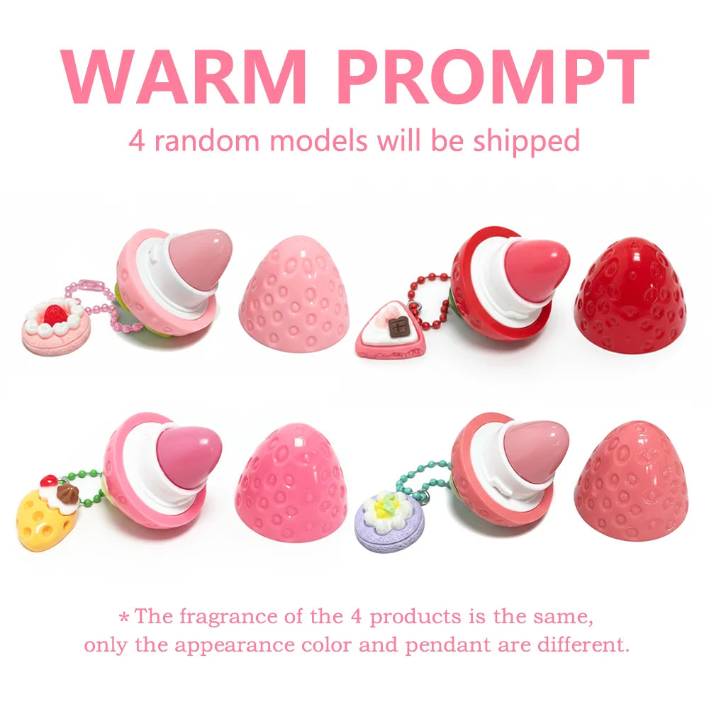 4-Color Random Shiping 1 Strawberry Lip Gloss Lipstick Moisturizing Winter Antifreeze Anti Crack Moisturizing Lasting Lip Balm