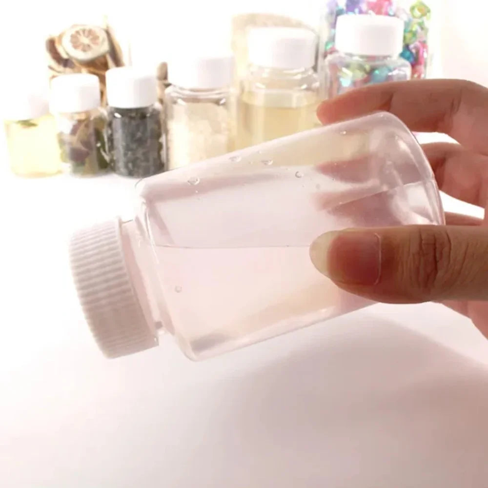 10PCS Portable Refillable Plastic Bottles 30/50/100ml Clear Travel Containers with Screw Lid for Lotion, Cosmetics