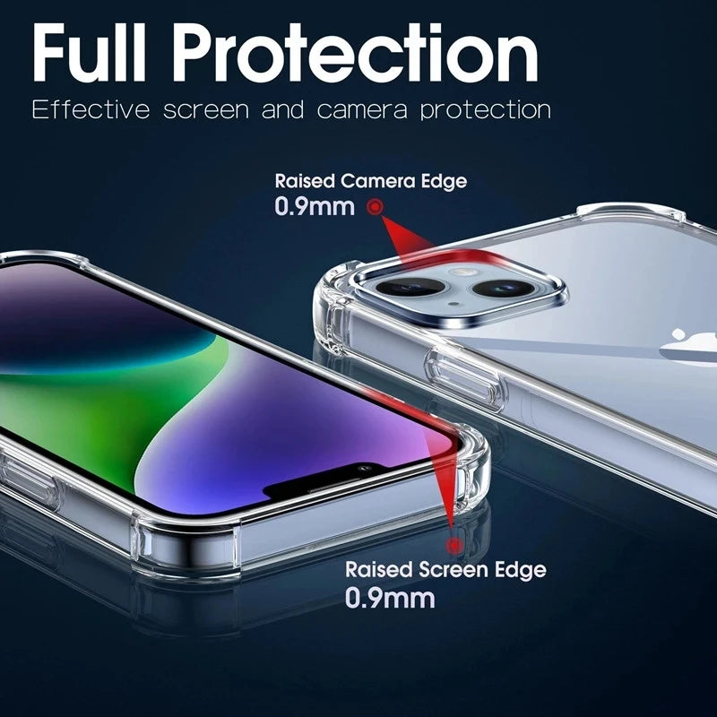 Clearance_Shockproof Clear Phone Case For iPhone 15 14 11 13 12 Pro Max 7 8 Plus X XR XS Soft Silicone Protection Transparent Ac