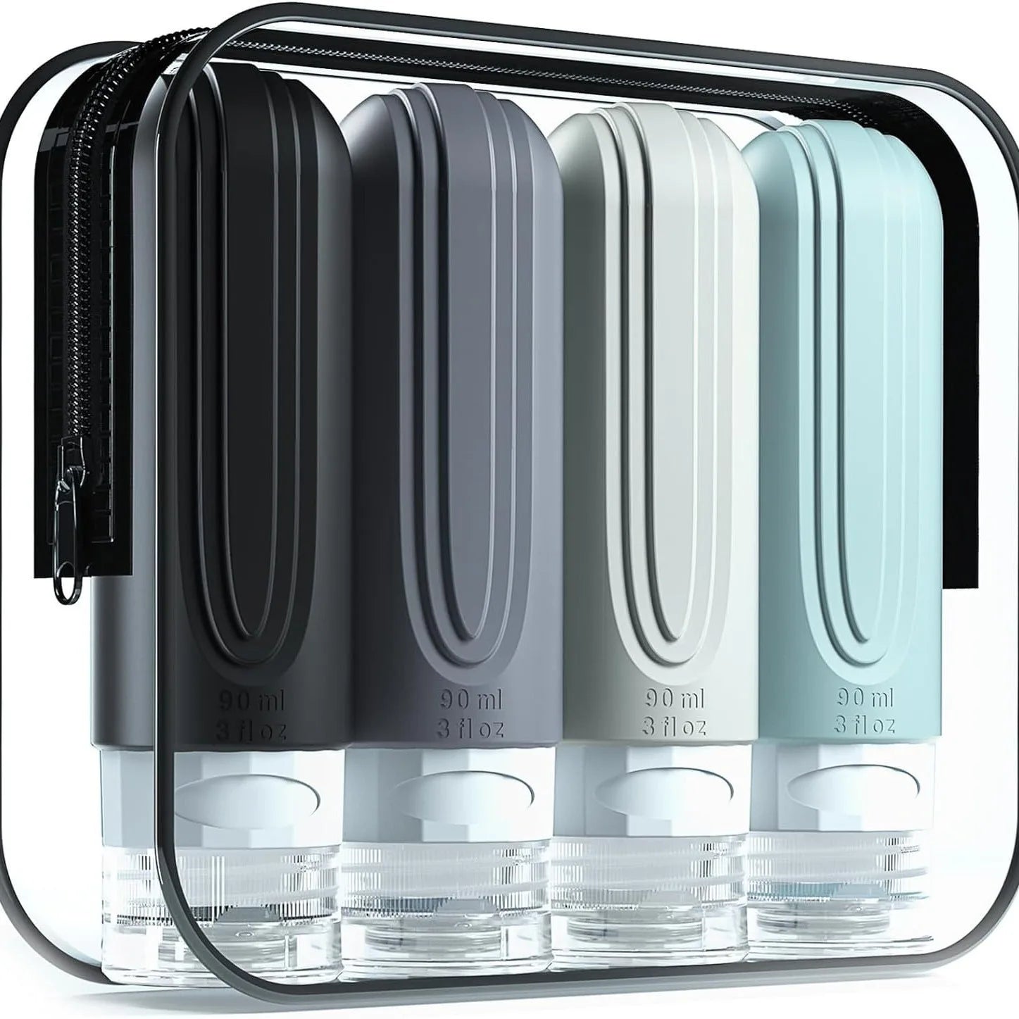 90ml/Set Silicone Travel Multicolour Cosmetic Bottles Empty Container Leakproof Refillable Bottle For Shampoo Conditioner Lotion