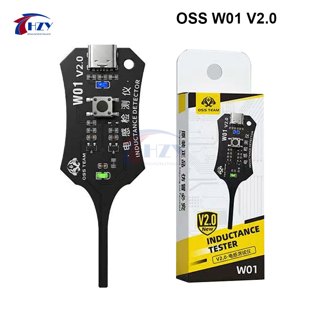 OSS W01 Inductor Detector Tool Motherboard Coil Tester for phone motherboard Repair Electromagnetic Induction Quick Fault Check