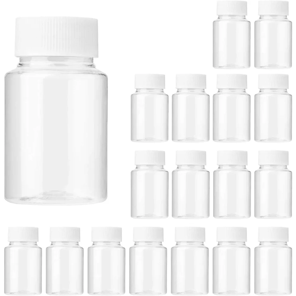 10PCS Portable Refillable Plastic Bottles 30/50/100ml Clear Travel Containers with Screw Lid for Lotion, Cosmetics