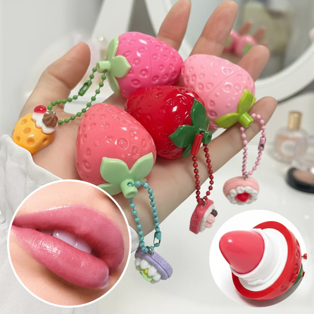 4-Color Random Shiping 1 Strawberry Lip Gloss Lipstick Moisturizing Winter Antifreeze Anti Crack Moisturizing Lasting Lip Balm