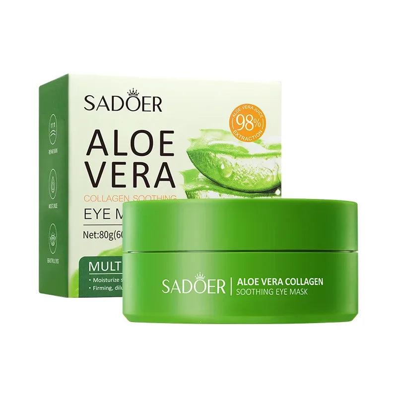 60 Pieces of Aloe Vera Collagen Eye Mask Moisturizing  Firming , Bright and Transparent Eye Mask Patches, Suitable for All Skin