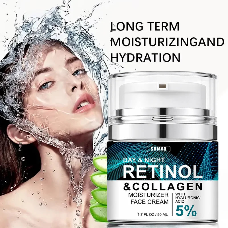 50ML Retinol Face Cream Moisturizing Firming Brightening Skincare Collagen Hyaluronic Acid Creams Facial Skin Care Products