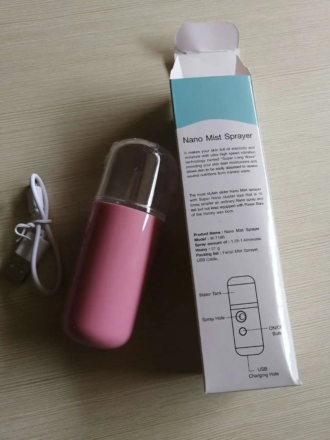 Nano Facial Mister Sprayer Portable Face Nano Mister for Eyelash USB Handy Skin Care Machine for Face Hydrating, Daily Makeup