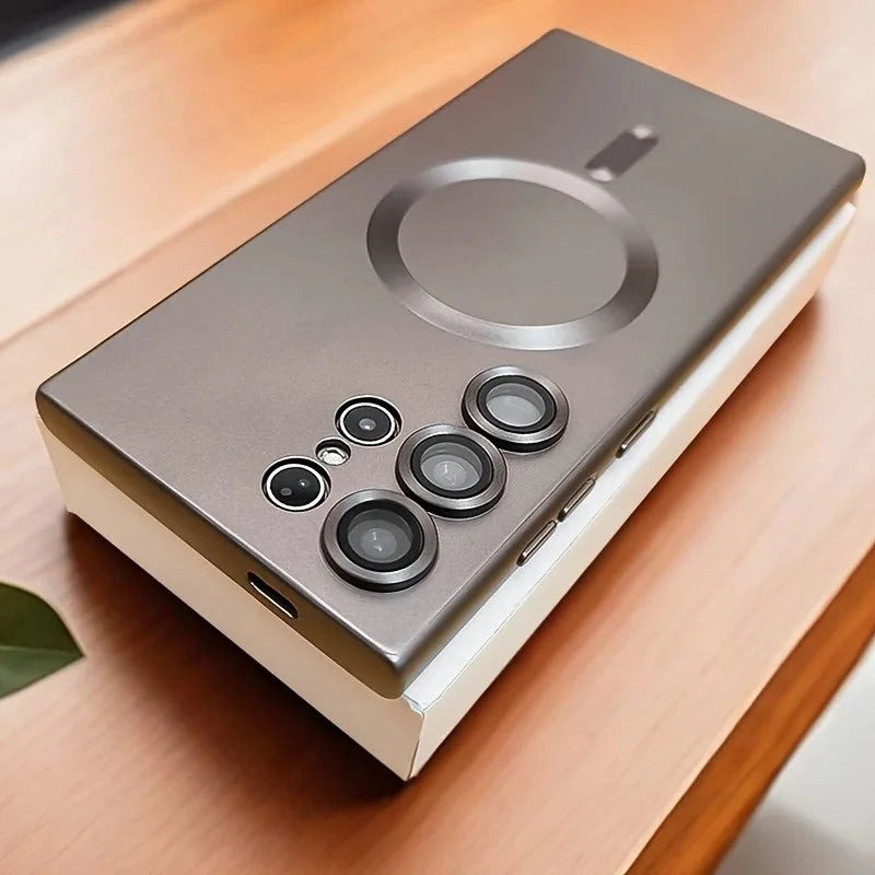 Luxury Magnetic Wireless Charging Case For Samsung Galaxy S26 S25 S24 S23 S 26 25 Ultra Plus Cases Shockproof Soft Phone Cover