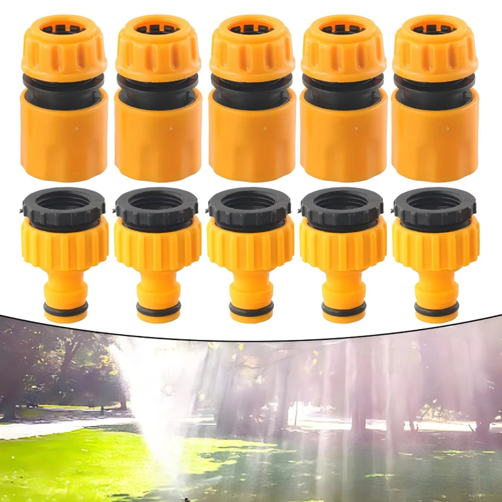 3/4 & 1/2 Inch Graden Hose Water Tap Threaded Connector Faucet Adapter 2pcs Hose Faucet Quick Connector For Garden Irrigation