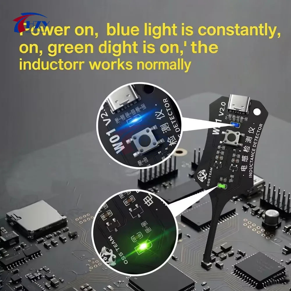 OSS W01 Inductor Detector Tool Motherboard Coil Tester for phone motherboard Repair Electromagnetic Induction Quick Fault Check
