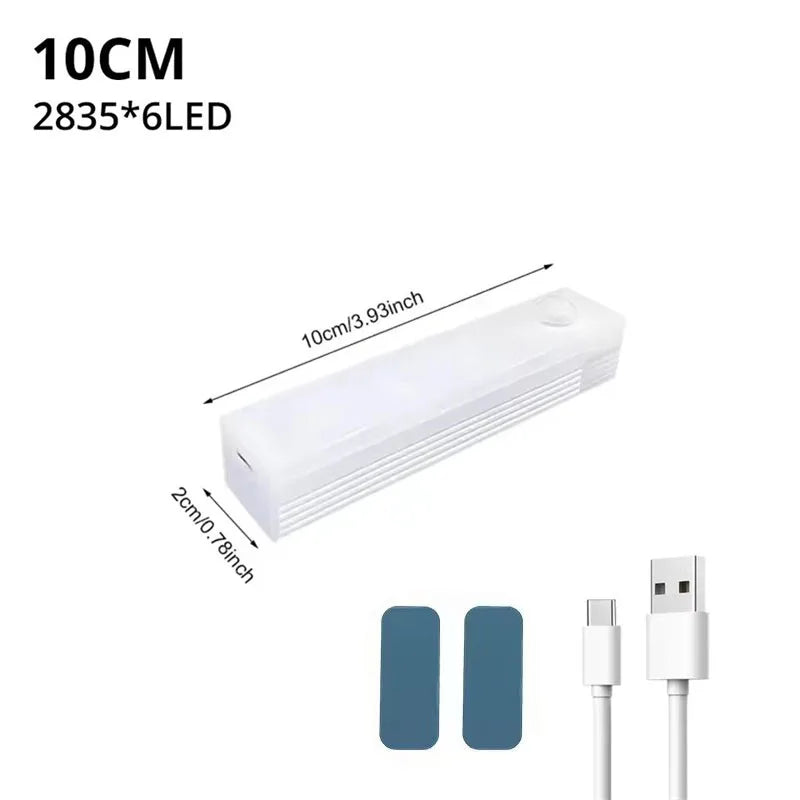 Motion Sensor Lamp Night Light Wireless LED USB Rechargeable Lamp Cabinet Light For Kitchen Bedroom Wardrobe Staircase Lighting
