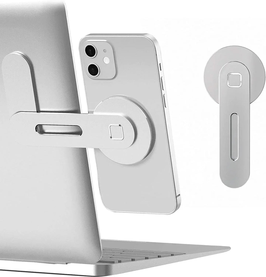 2026 Magnetic Laptop Phone Holder Computer Monitor Side Cell Phone Slim& Foldable For iPhone 14 13 12 Series Case and All Phone