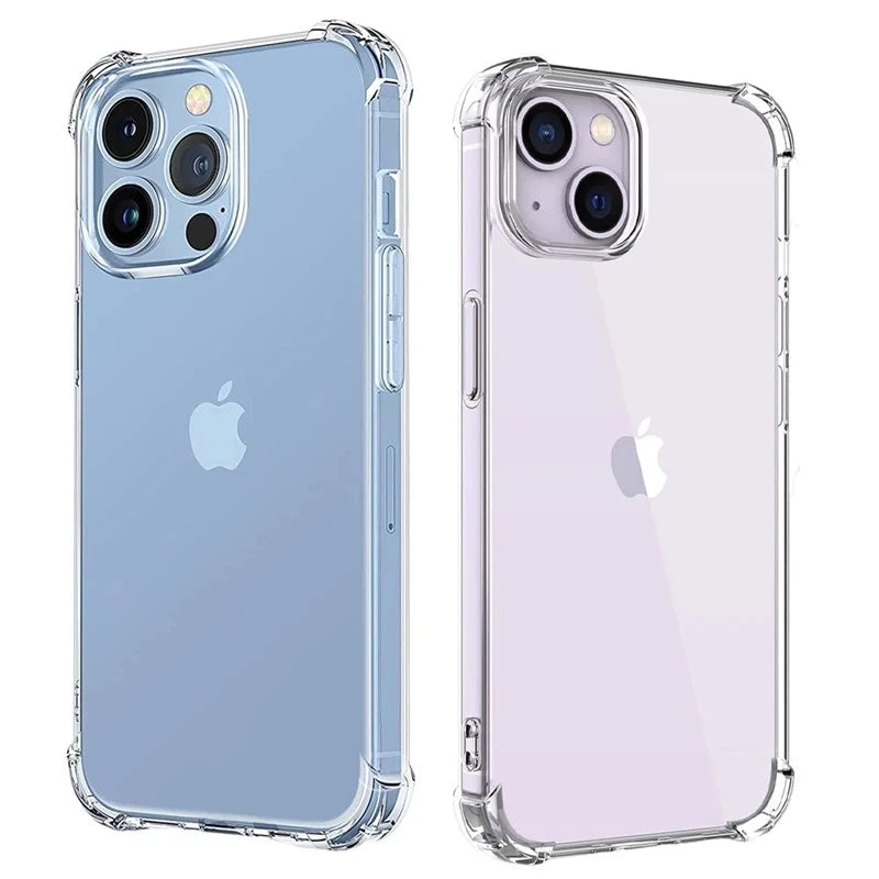 Clearance_Shockproof Clear Phone Case For iPhone 15 14 11 13 12 Pro Max 7 8 Plus X XR XS Soft Silicone Protection Transparent Ac