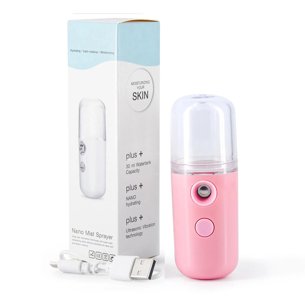 Nano Facial Mister Sprayer Portable Face Nano Mister for Eyelash USB Handy Skin Care Machine for Face Hydrating, Daily Makeup