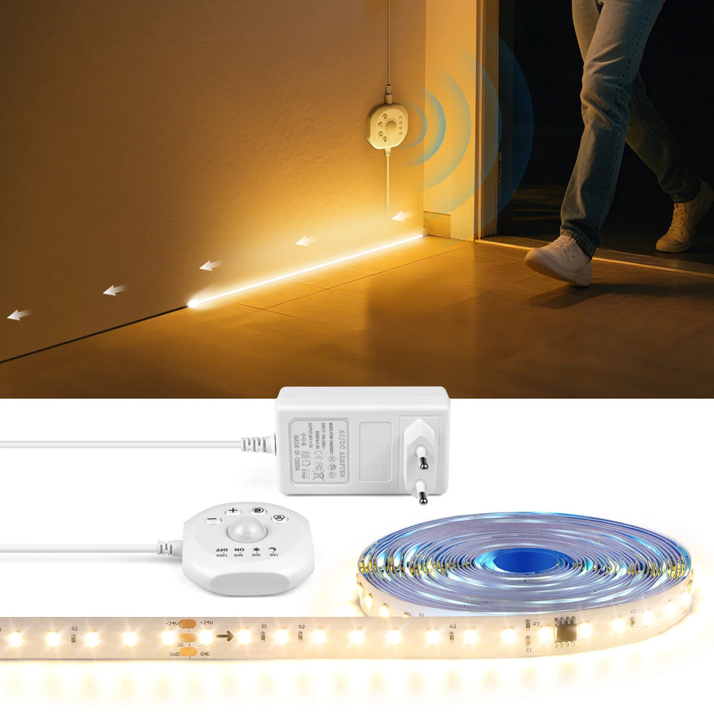 24V LED Strip Motion Sensor Lamp WS2811 Horse Race Chasing LED Light Strip Flowing Water Lighting Tape Room Decor 5M 10M