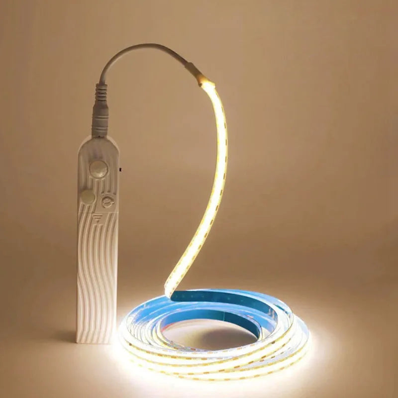 8MM COB Led Strip 5V With Motion Sensor Flexible LED Tape Battery Powered 320LEDs/M Induction Night Light For Stair Kitchen